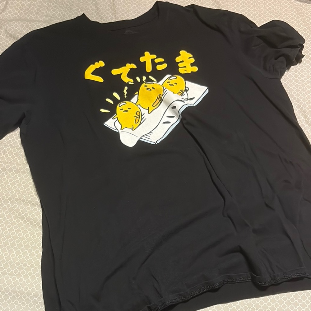 Black Gudetama Graphic T-Shirt - Picture 1 of 2